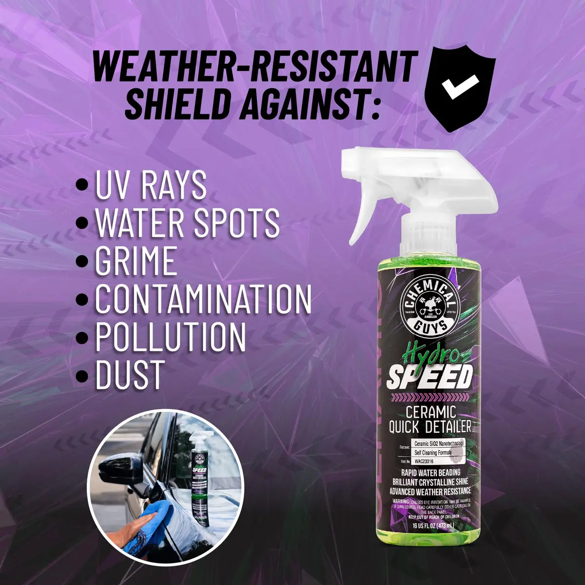 Chemical Guys HydroSpeed Ceramic Quick Detailer Spray 16 oz | Hydrophobic Gloss & Protection - view 2