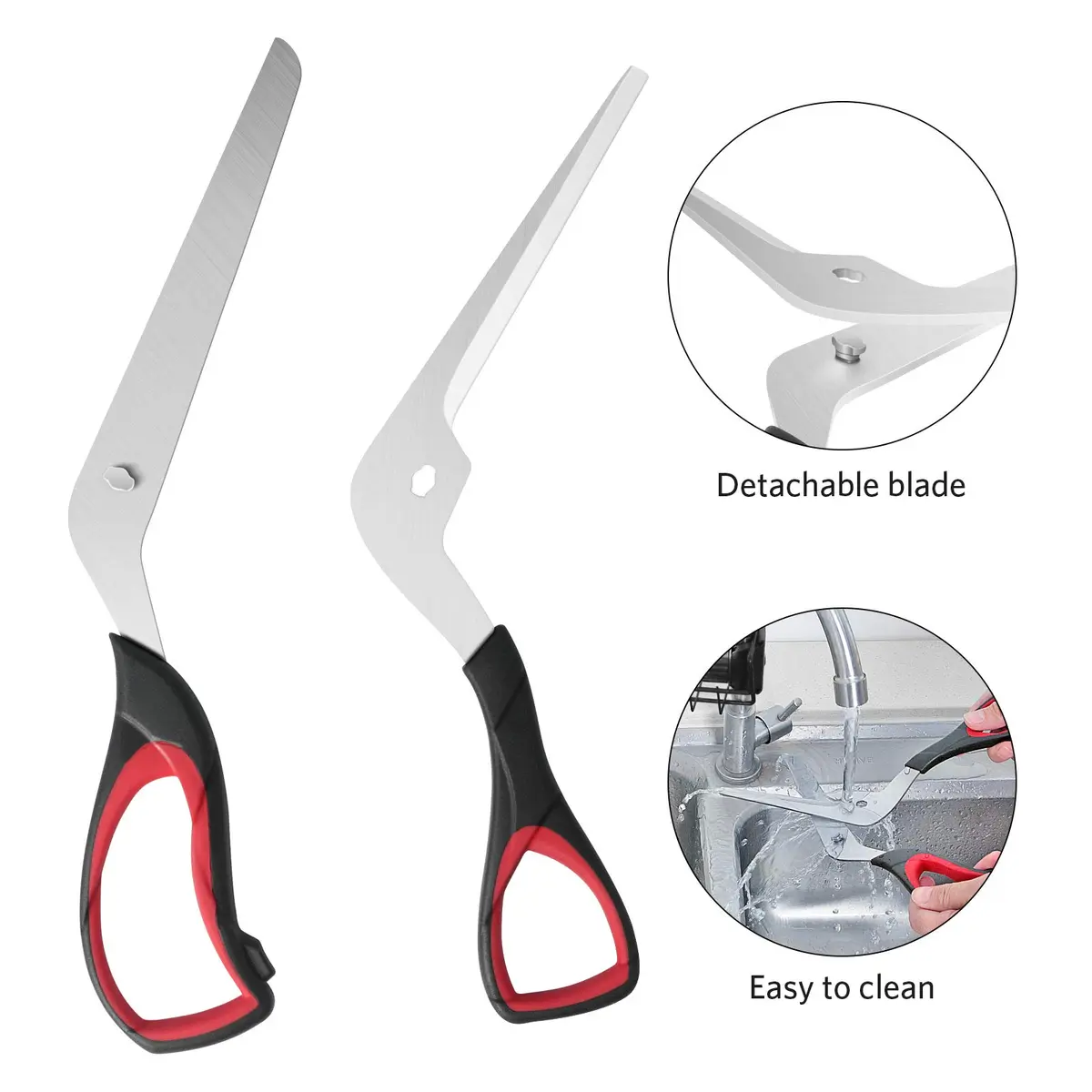 Asdirne Pizza Scissors 10.3Inch | Ultra Sharp Detachable Blade, Ergonomic Soft Grip, Food-Grade Stainless Steel - view 3