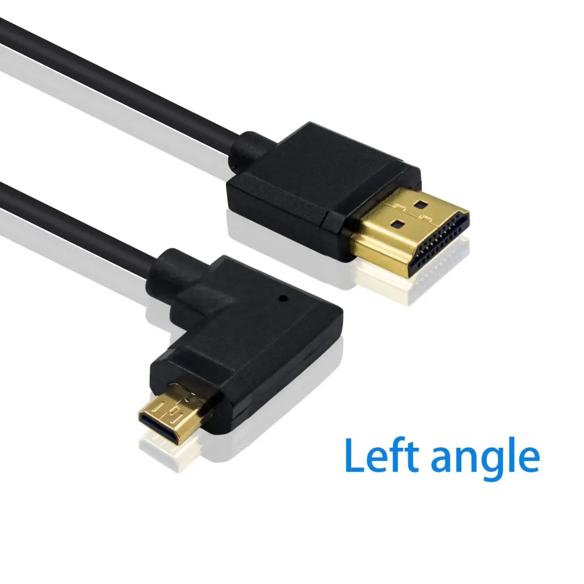 Duttek 4K Micro HDMI to HDMI Coiled Cable 1.2m (4ft) | Left Angled 90 Degree, 18Gbps - view 2