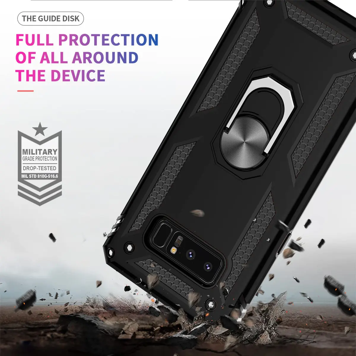 LeYi Galaxy Note 8 Phone Case Heavy Duty Shockproof Stand Black | Military Grade Drop Protection - view 7