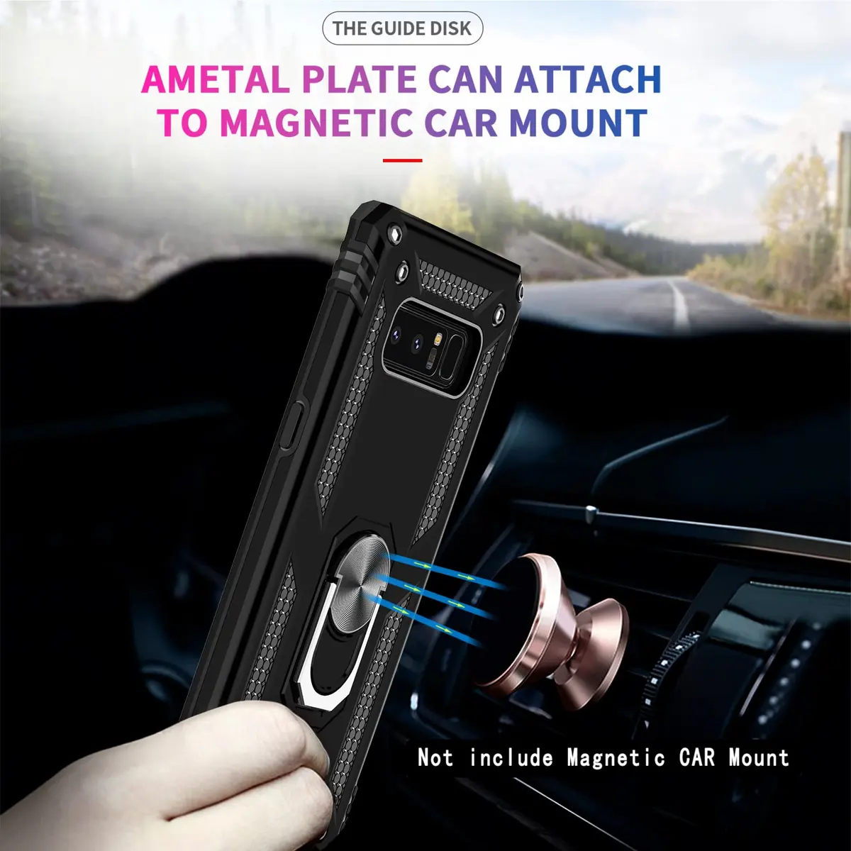 LeYi Galaxy Note 8 Phone Case Heavy Duty Shockproof Stand Black | Military Grade Drop Protection - view 4
