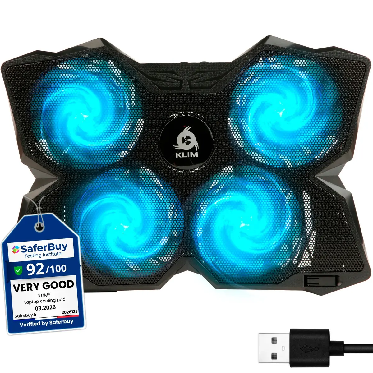 KLIM Wind Laptop Cooling Pad with 4 Fans at 1200 RPM | Turquoise - main product image