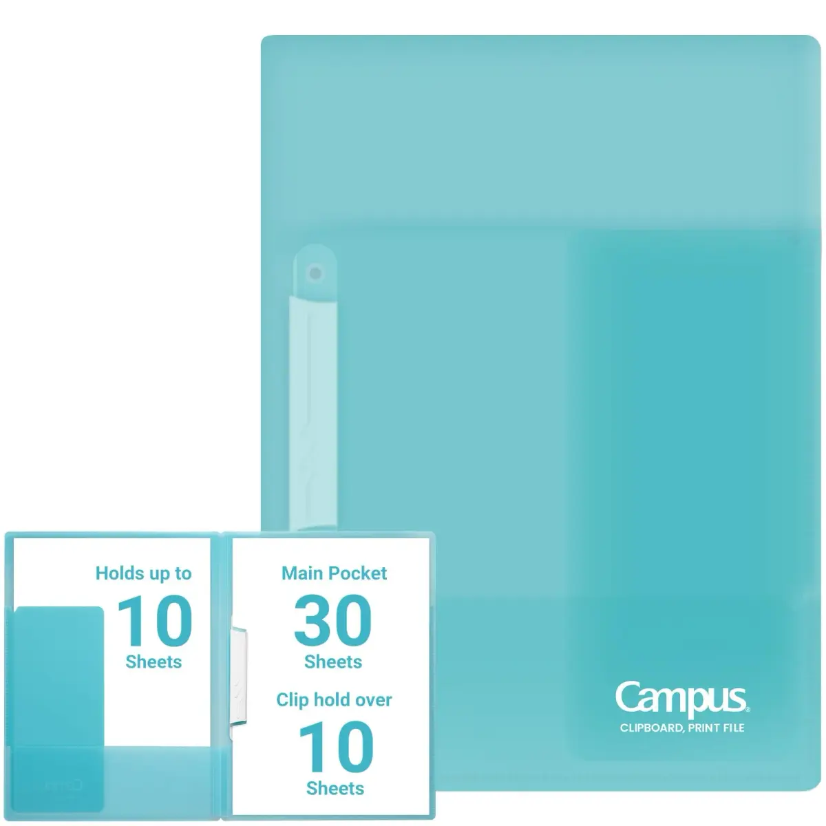 Kokuyo Portfolio Folder with Pockets, Light Blue, A4/Letter Size | Dual-Purpose Clip & Pocket Design - main product image