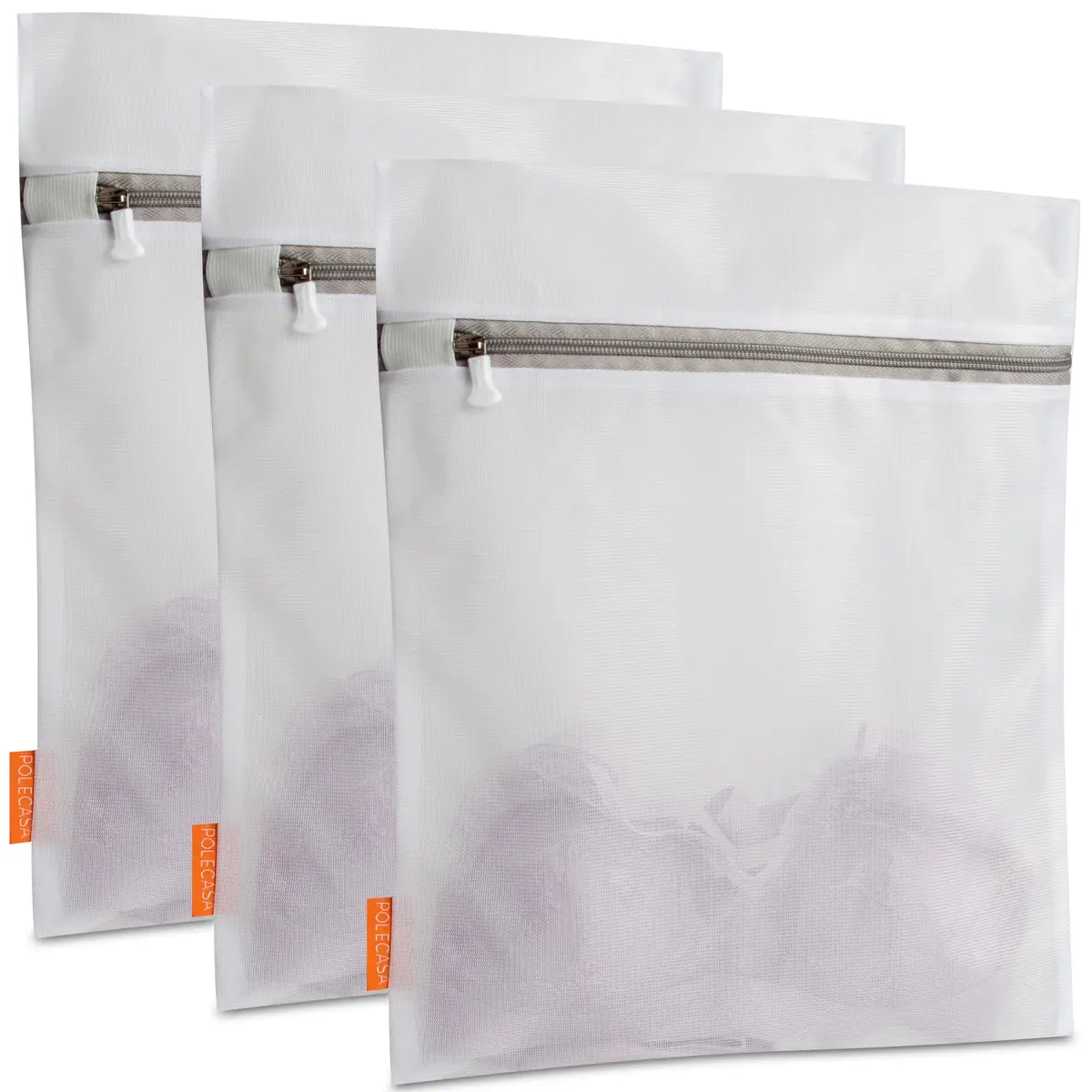 Polecasa Mesh Laundry Bags 3 Pack, 12 x 16" Medium, Fine Mesh | Durable, Auto-Lock Zipper, Safe for Delicates - main product image