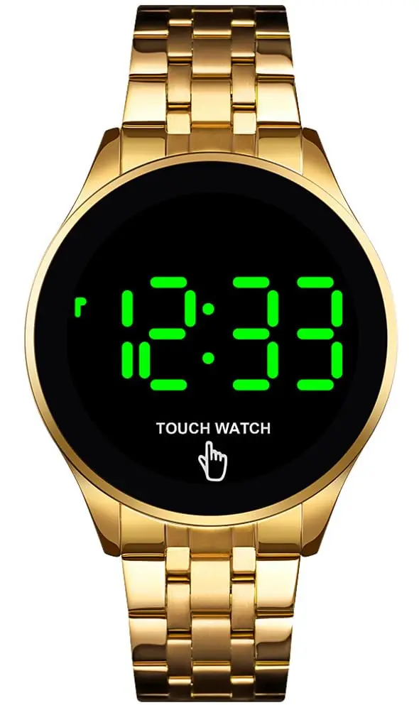 PASOY Men's Gold Digital LED Touch Screen Watch 42mm (1.65in) | Modern Style & Everyday Practicality - main product image
