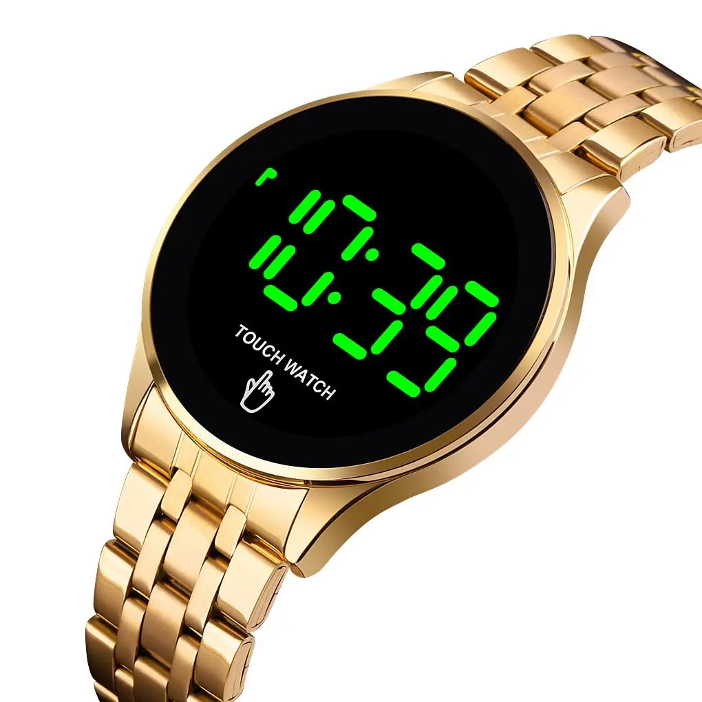 PASOY Men's Gold Digital LED Touch Screen Watch 42mm (1.65in) | Modern Style & Everyday Practicality - view 2
