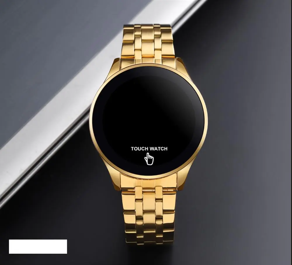 PASOY Men's Gold Digital LED Touch Screen Watch 42mm (1.65in) | Modern Style & Everyday Practicality - view 3