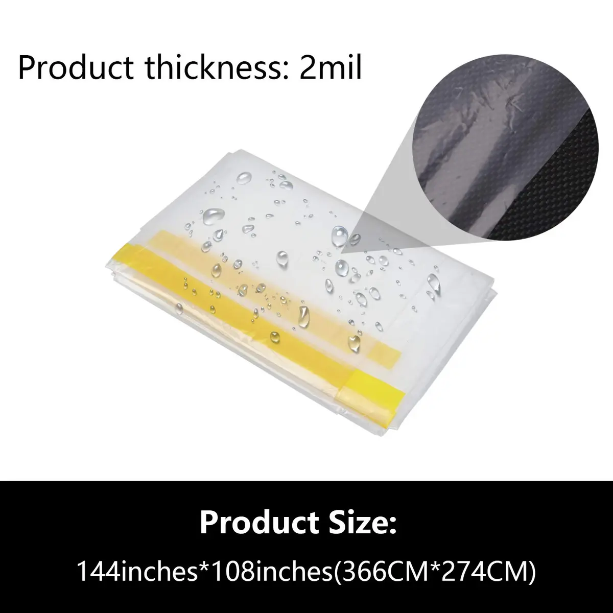 HERSENT 2 Packs 12ft Plastic Sofa Couch Cover Waterproof Dustproof for Sectional Sofa & Bed, Extra Large Furniture Protector (146" x 108") - view 2