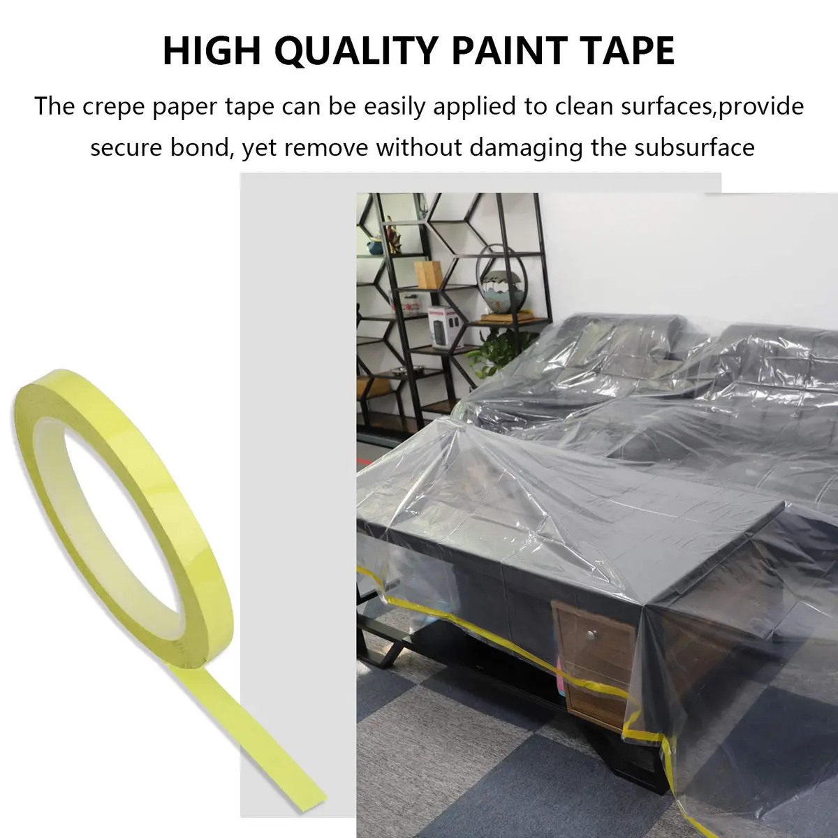 HERSENT 2 Packs 12ft Plastic Sofa Couch Cover Waterproof Dustproof for Sectional Sofa & Bed, Extra Large Furniture Protector (146" x 108") - view 4