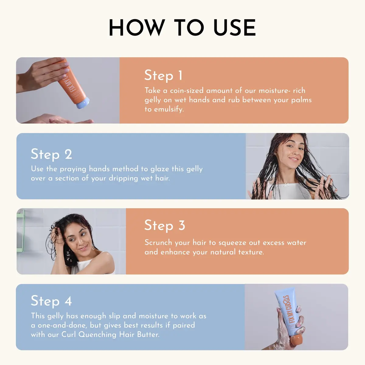 FIX MY CURLS Curl Quenching Flax Seed Gelly For Curly And Wavy Hair, 210ml (7.05 Fl Oz) | Vegan, Cruelty-Free, Protein-Free Styling Gel - view 6