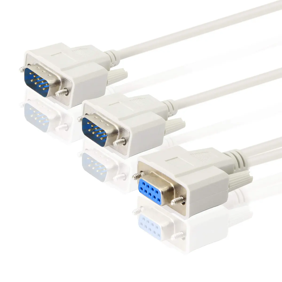 PNGKNYOCN 30cm DB9 Y Splitter Cable DB9 9 Pin 1 Female to 2 Male RS232 Serial Adapter - view 6