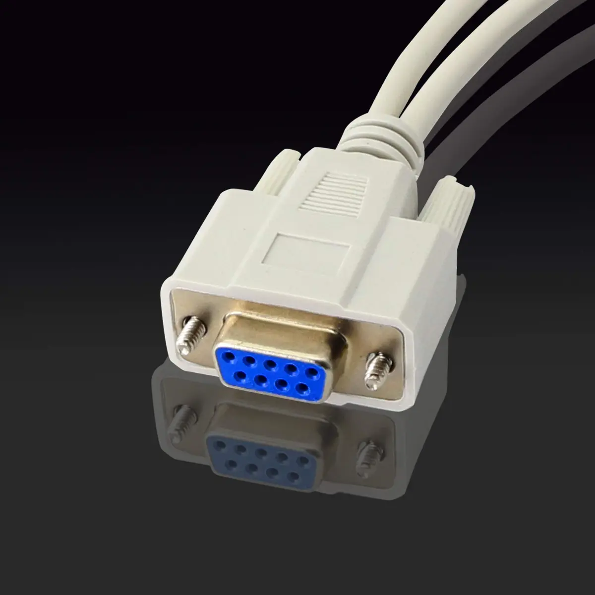 PNGKNYOCN 30cm DB9 Y Splitter Cable DB9 9 Pin 1 Female to 2 Male RS232 Serial Adapter - view 4