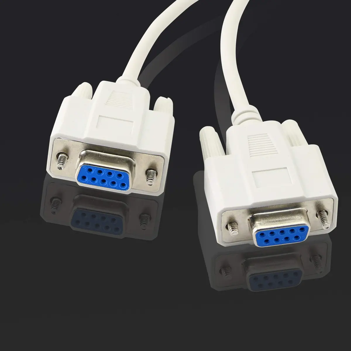 PNGKNYOCN 30cm DB9 Y Splitter Cable DB9 9 Pin 1 Male to 2 Female Rs232 Serial Adapter - view 3