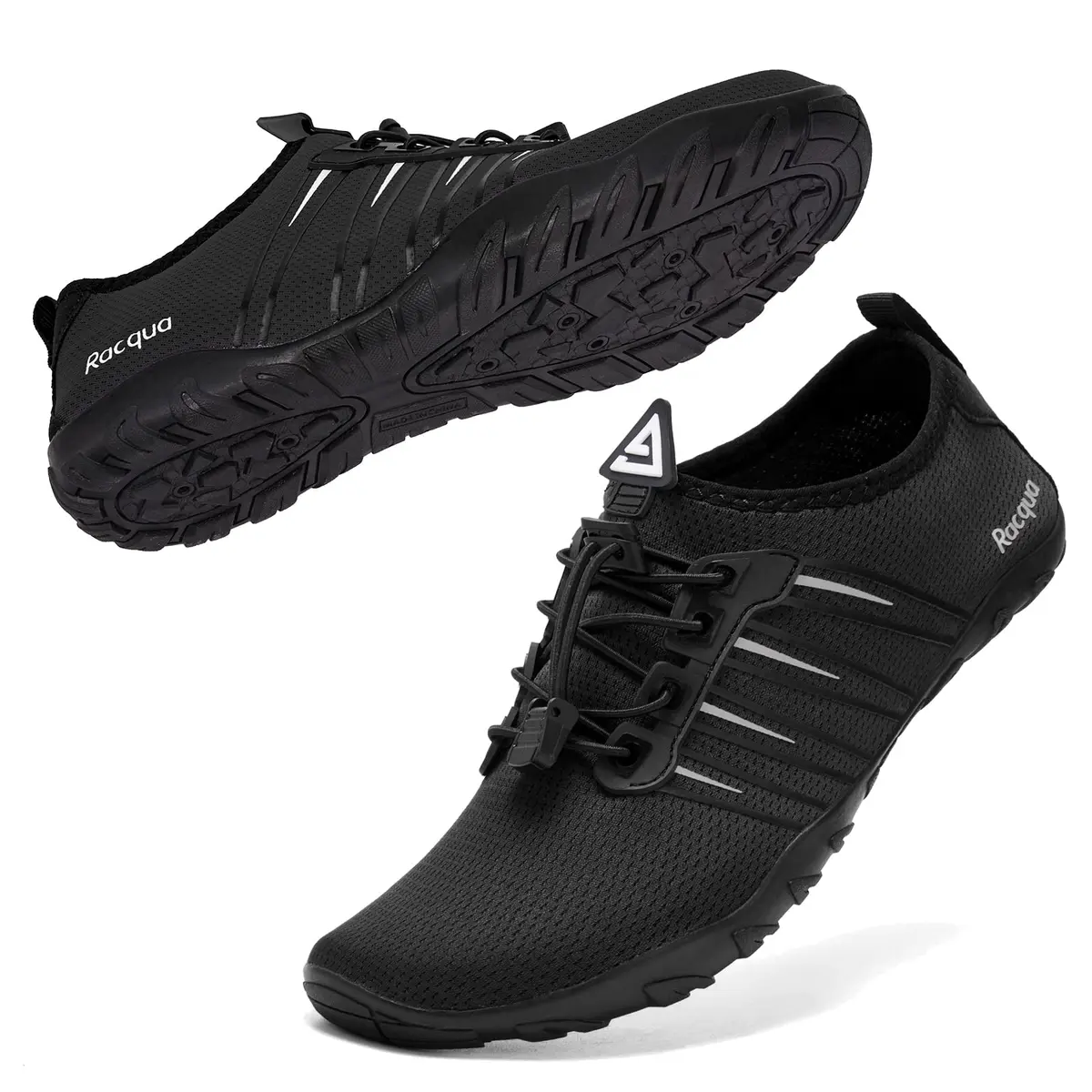 Racqua Water Shoes Quick Dry Barefoot Aqua Sport Beach Swim Surf Diving for Men Women 9 Women/8 Men | Lightweight, Breathable Mesh, Non-slip Grip - main product image