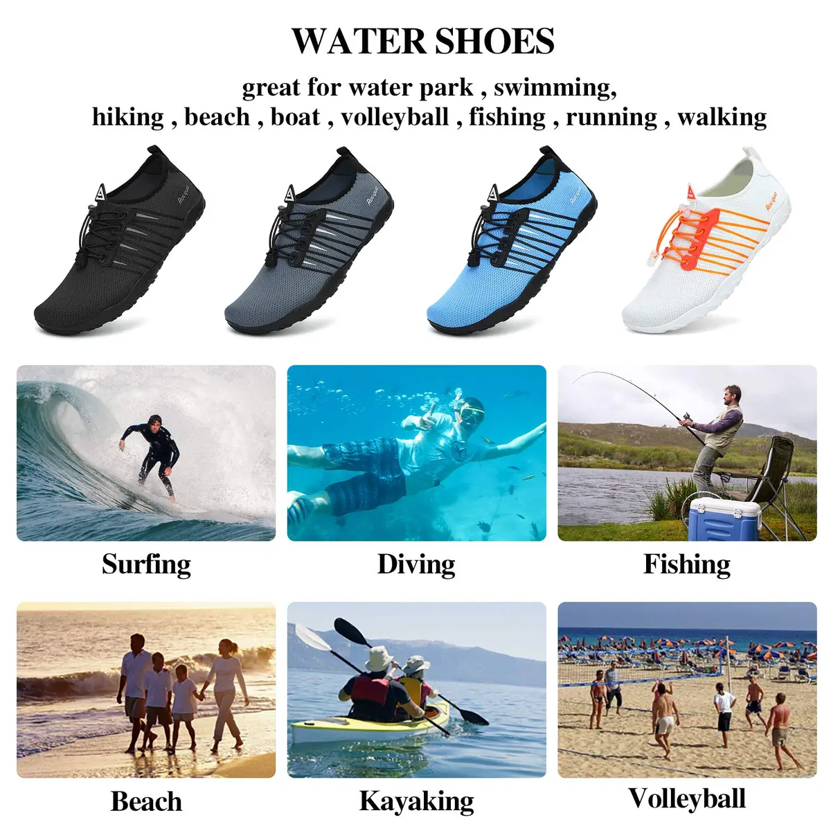 Racqua Water Shoes 12 Women/11 Men | Quick Dry, Barefoot Feel, Anti-Slip (120c) - view 6