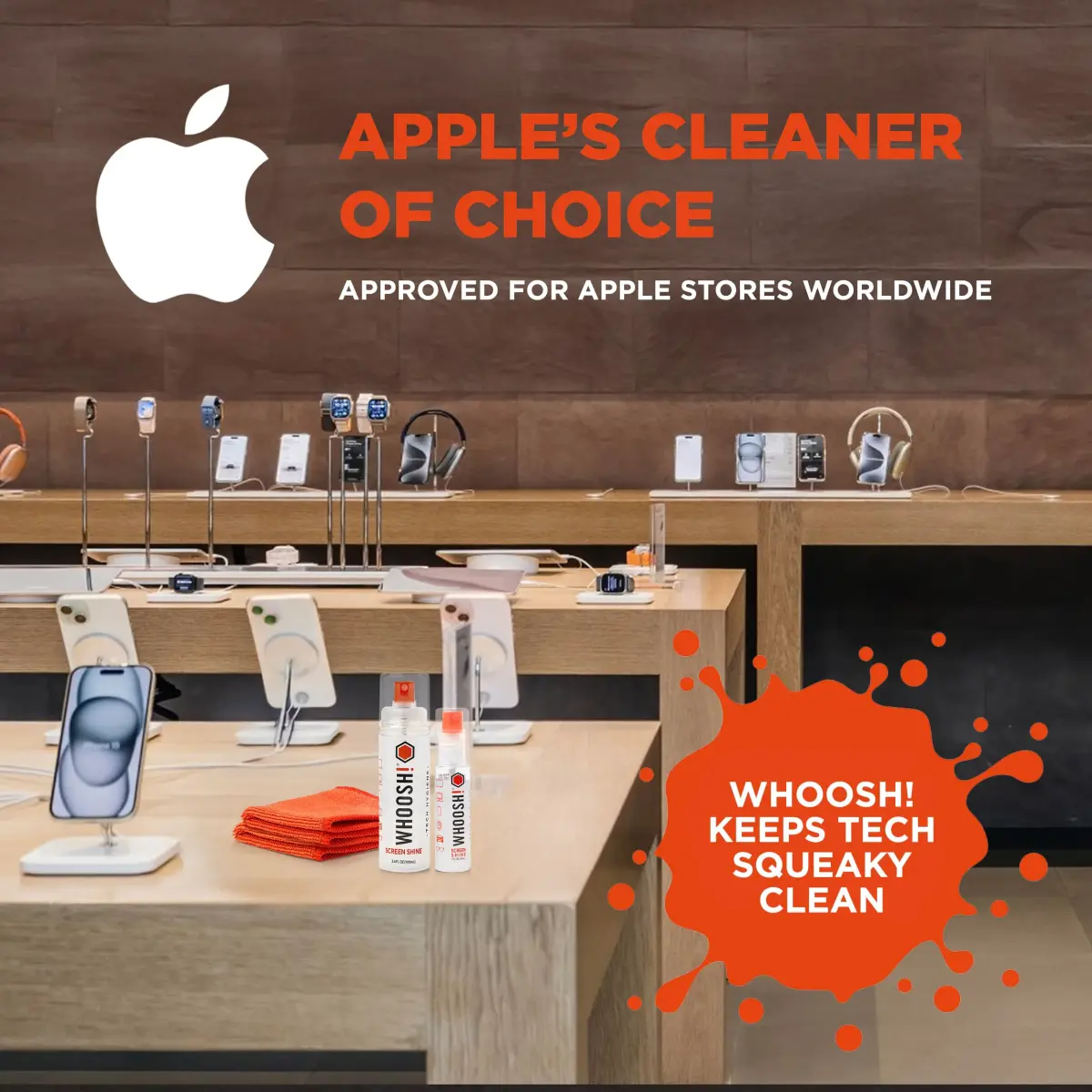 WHOOSH! Screen Shine Duo XL Screen Cleaner Spray & Wipe 130ml (4.4 Fl Oz) | Safe for All Screens & Lenses - view 5
