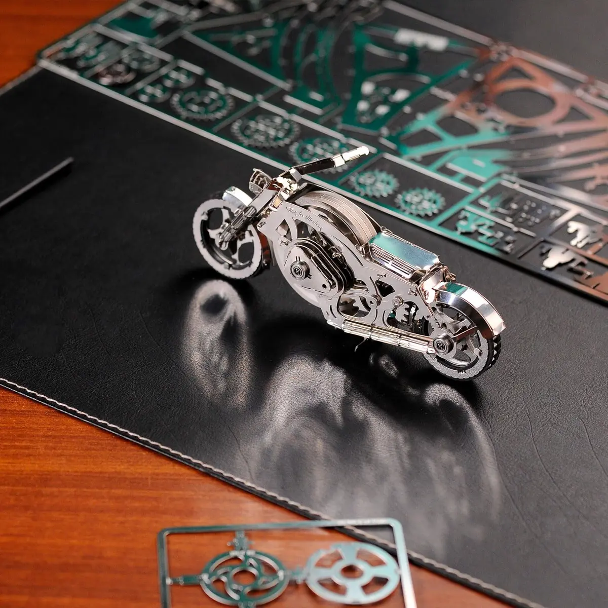 Time for Machine Chrome Rider Mechanical 3D Puzzle 580 g (1.215 lb) | Adult Model Kit with Flywheel Mechanism - view 6