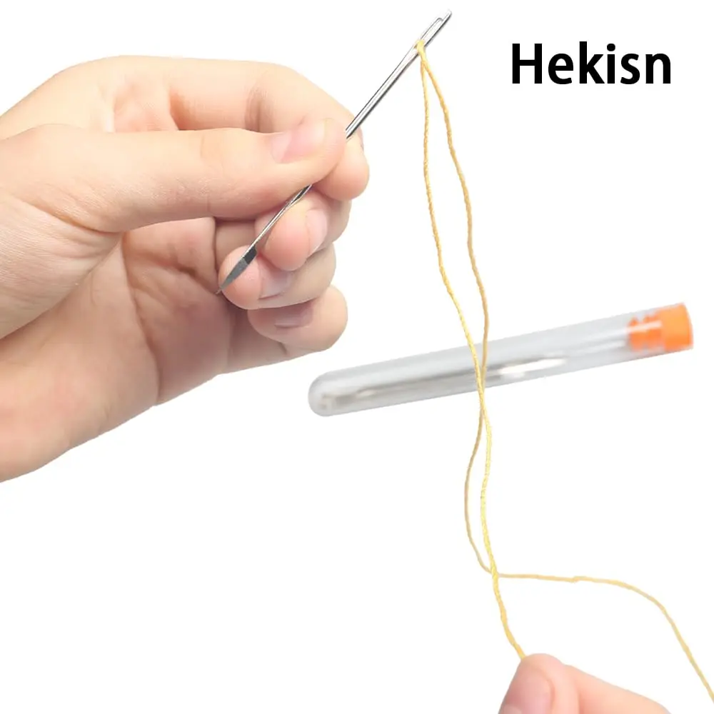 HEKISN Professional Large-Eye Leather Stitching Needles (3 Sizes, 12 Pieces) | Stainless Steel Craft Tool - view 4