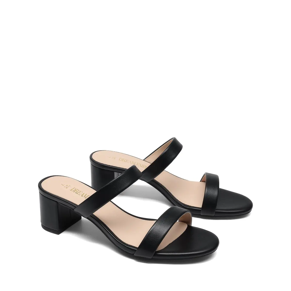 DREAM PAIRS Women's Comfort Block Slip On Mule Heels, Black/Pu, Size 9 | Stylish 2.25-inch Chunky Heel for All-Day Comfort - view 8