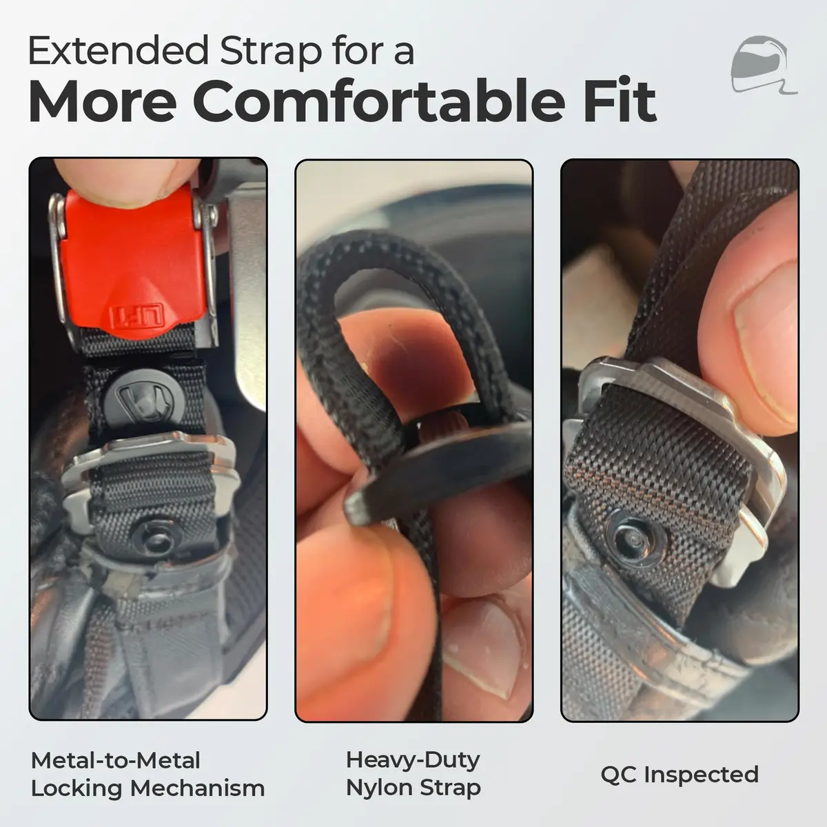 The Helmet Shop Helmet Quick Release Buckle Kit Ratcheted Stainless Steel | Easy Install, Heavy Duty (70-120 chars) - view 6