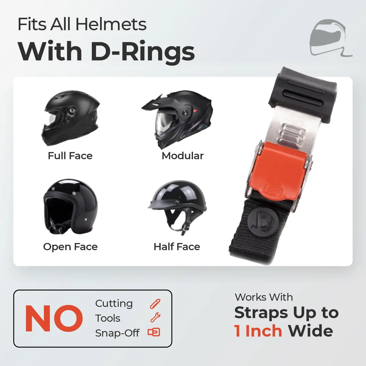 The Helmet Shop Helmet Quick Release Buckle Kit Ratcheted Stainless Steel | Easy Install, Heavy Duty (70-120 chars) - view 2