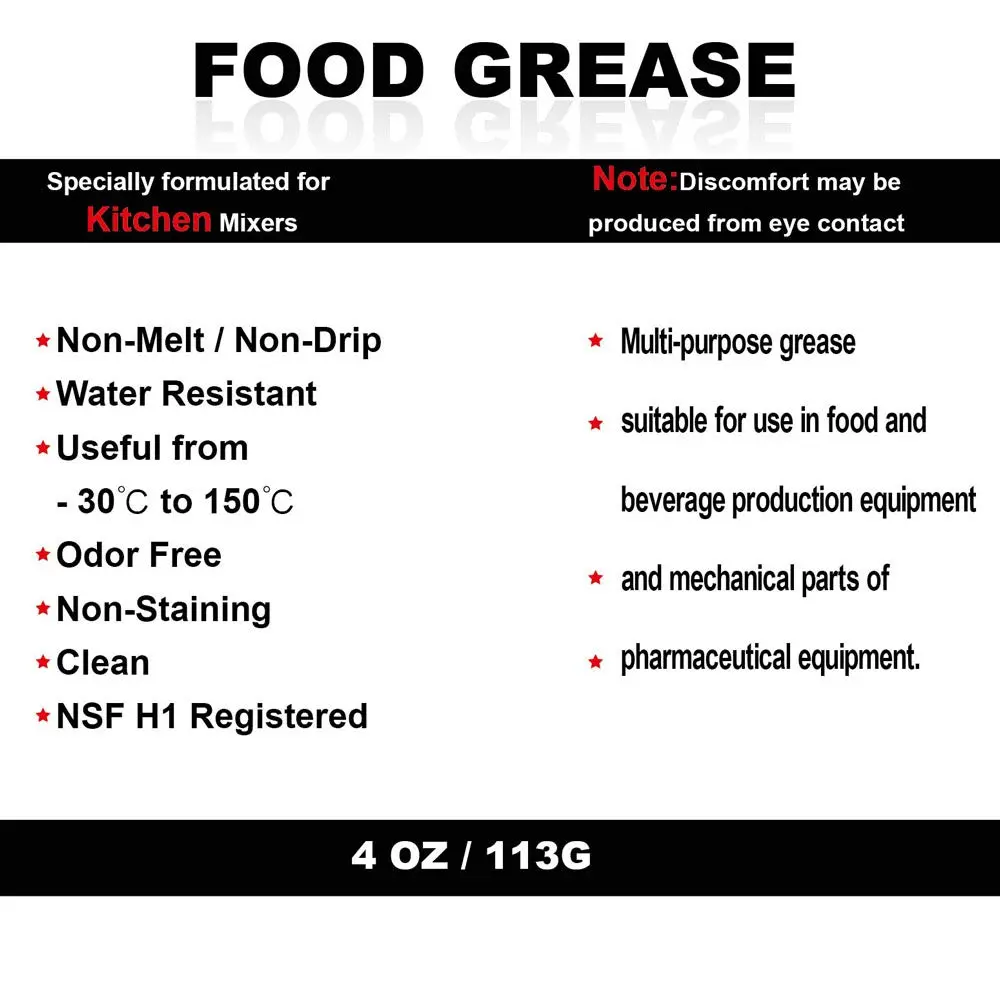 Ohoho Food Grade Grease for KitchenAid Stand Mixer 4 oz (118 ml) | Maintains Mixer Performance & Extends Service Life - view 8