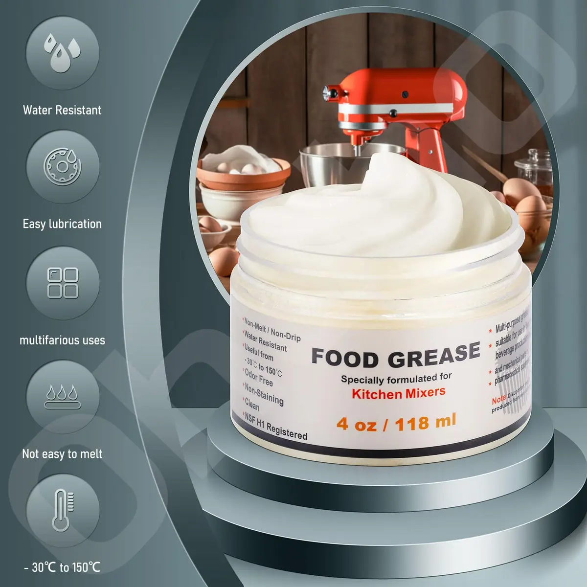 Ohoho Food Grade Grease for KitchenAid Stand Mixer 4 oz (118 ml) | Maintains Mixer Performance & Extends Service Life - view 3