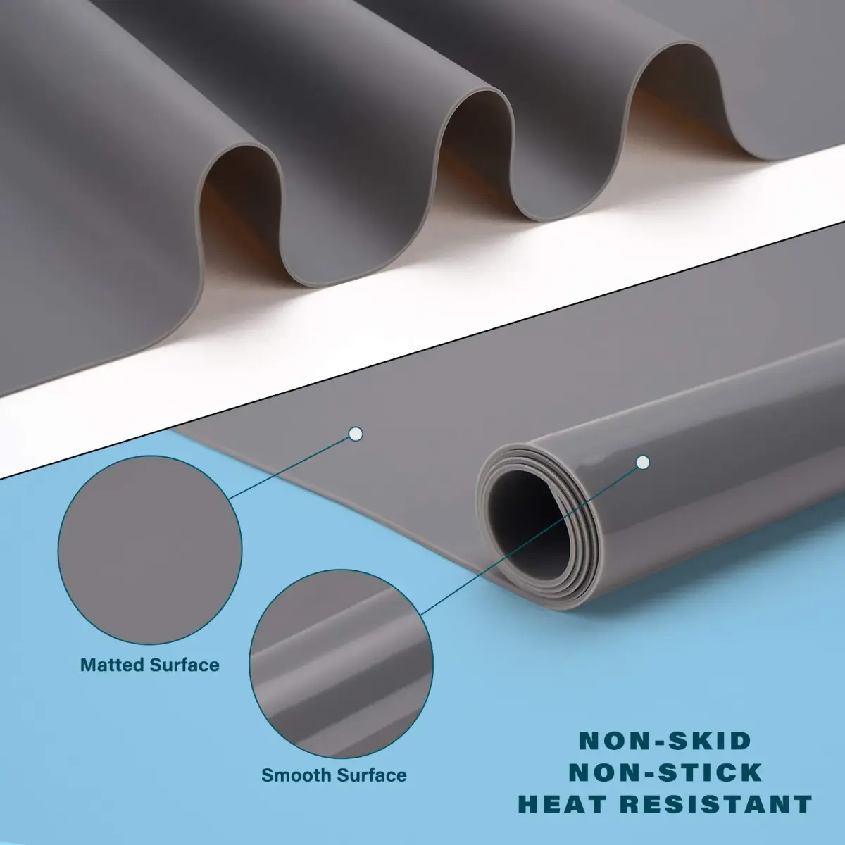 Gartful Silicone Craft Sheet 70cm x 50cm (27.6" x 19.7") | Large Nonstick Desk Protector for Resin Art - view 3
