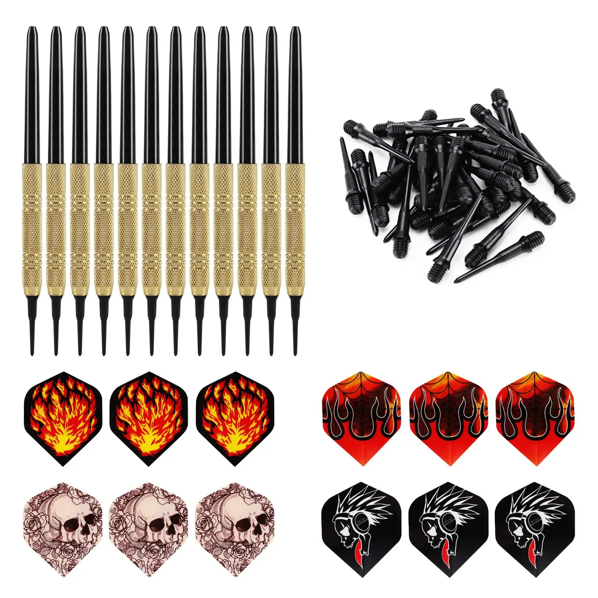 Accmor Soft Tip Darts Set 14g | Electronic & Plastic Dartboard Friendly, 12 Pcs + 36 Replacement Tips - view 4