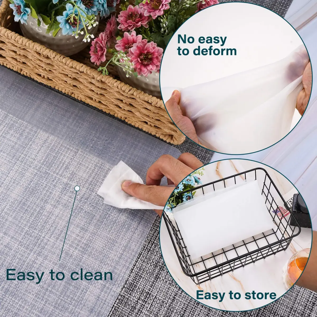 Gartful Oversize Transparent Silicone Mat 70cm x 50cm (27.6 x 19.7 inches) | Protects Crafts & Countertops - view 5