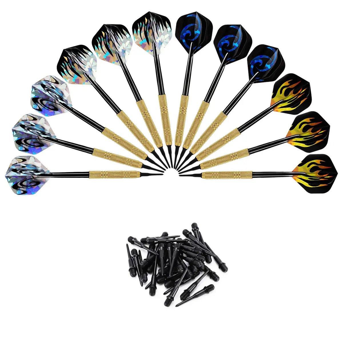 Accmor Soft Tip Darts Set 14g | 12 Pcs + Extra Tips for Electronic & Plastic Dartboards - main product image