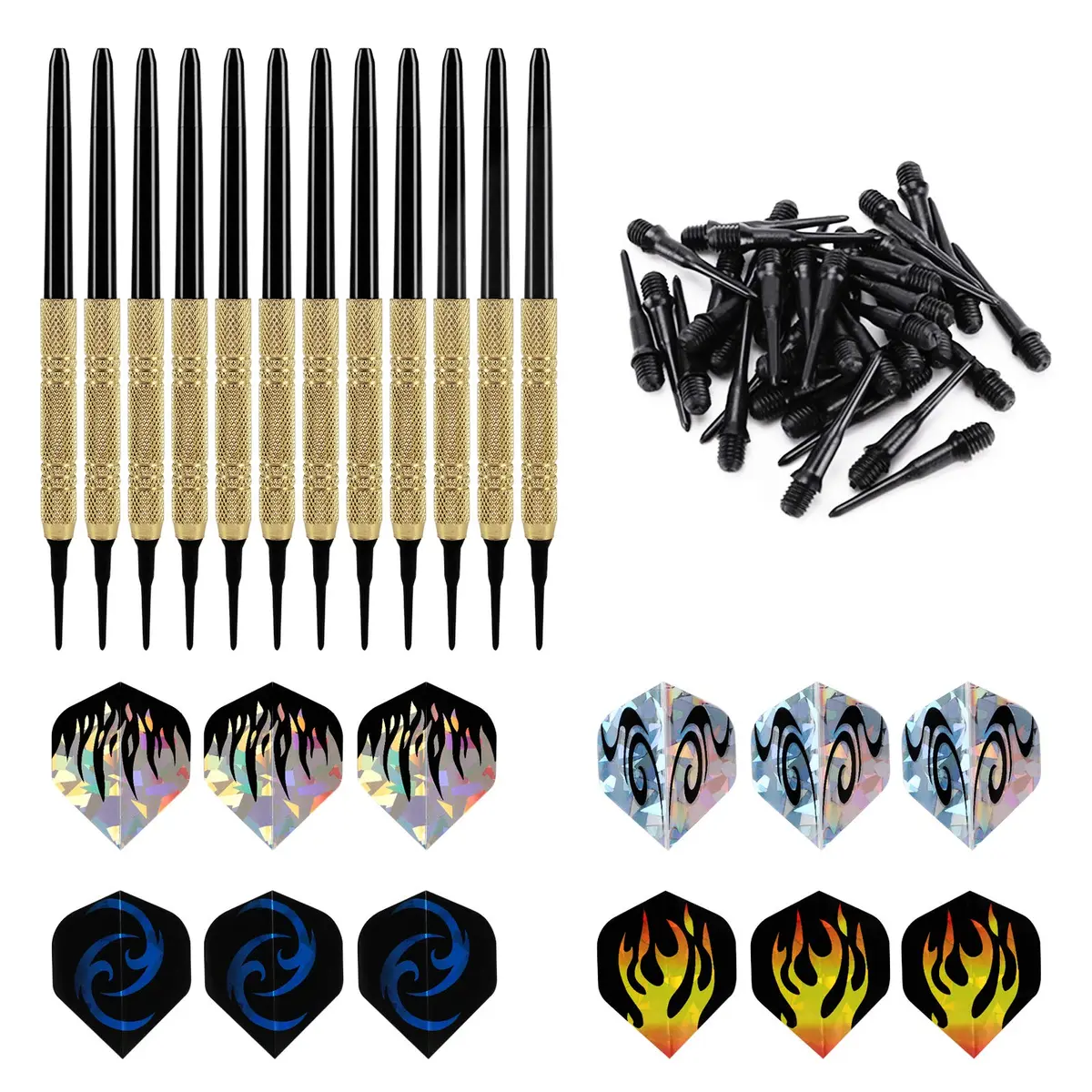 Accmor Soft Tip Darts Set 14g | 12 Pcs + Extra Tips for Electronic & Plastic Dartboards - view 4