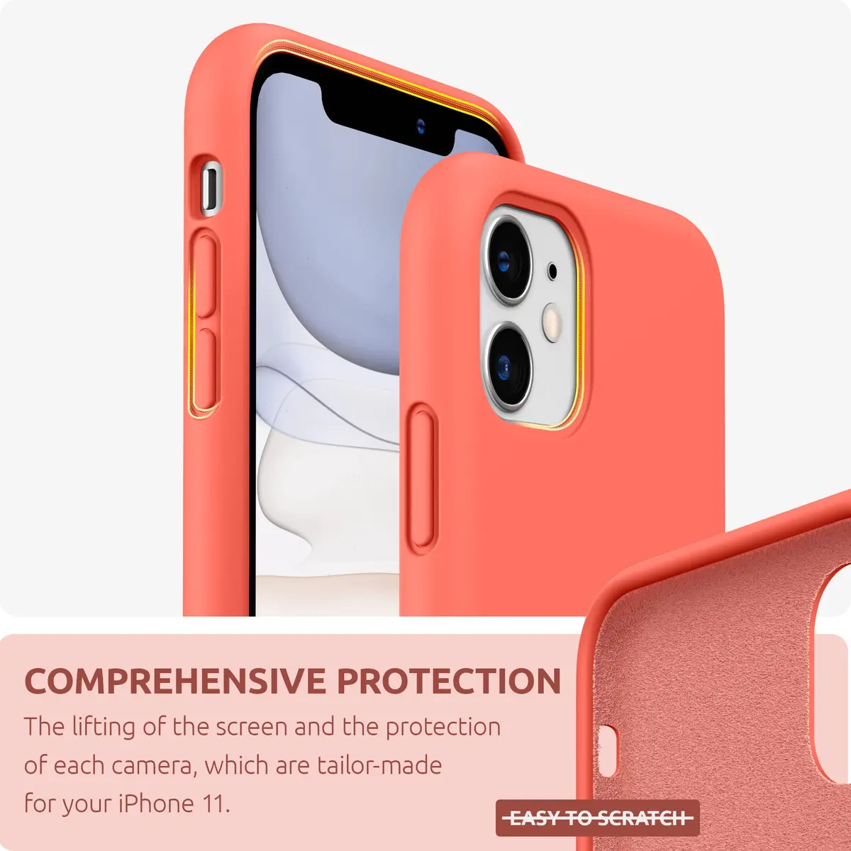 SURPHY Compatible with iPhone 11 Case 6.1 inch | Thickening Liquid Silicone with Microfiber Lining - view 3