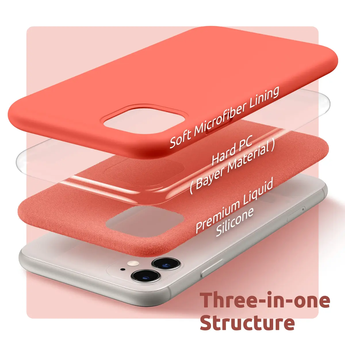 SURPHY Compatible with iPhone 11 Case 6.1 inch | Thickening Liquid Silicone with Microfiber Lining - view 4