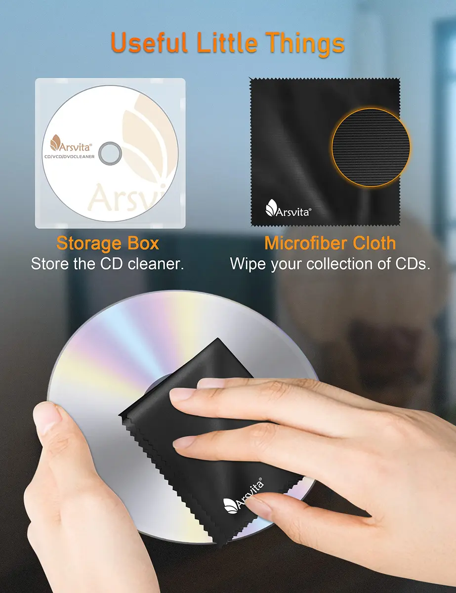 Arsvita CD Laser Lens Cleaner Disc Set for CD/VCD/DVD Player | Easy Laser Lens Maintenance - view 6