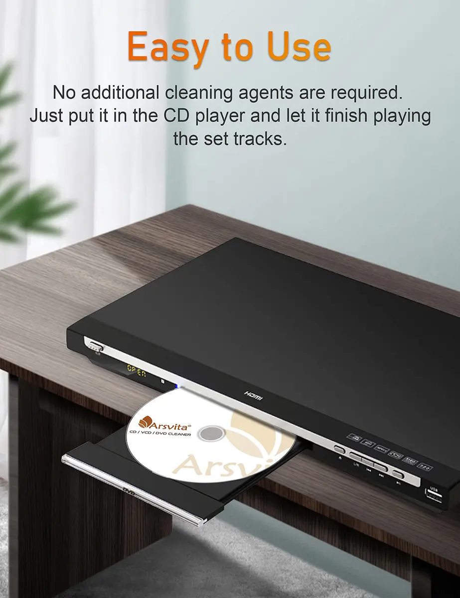 Arsvita CD Laser Lens Cleaner Disc Set for CD/VCD/DVD Player | Easy Laser Lens Maintenance - view 4