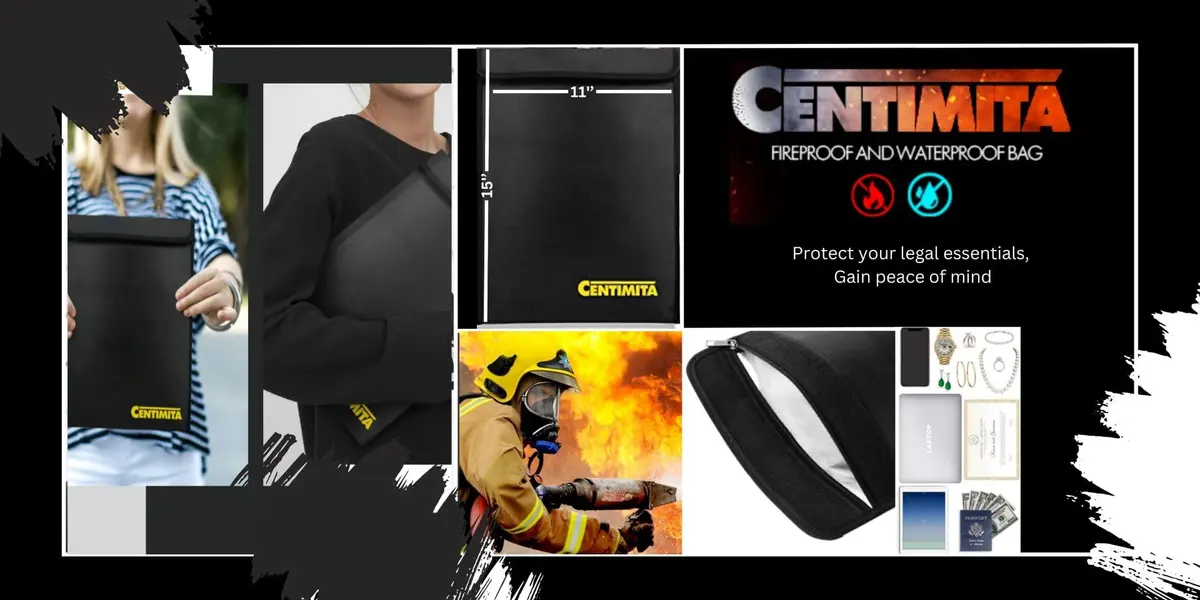 Centimita Fireproof Document Bag Waterproof Safe Folder 15"x11" | Fire & Water Resistant Storage - view 5