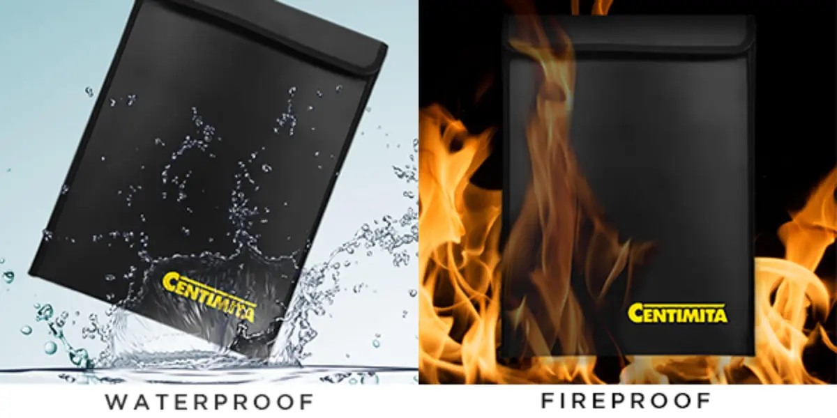 Centimita Fireproof Document Bag Waterproof Safe Folder 15"x11" | Fire & Water Resistant Storage - view 6