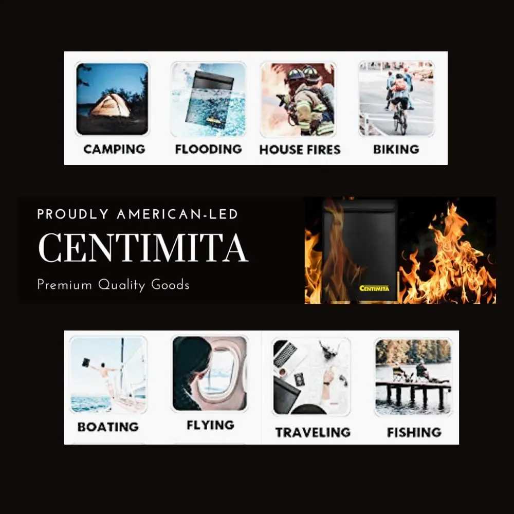 Centimita Fireproof Document Bag Waterproof Safe Folder 15"x11" | Fire & Water Resistant Storage - view 2