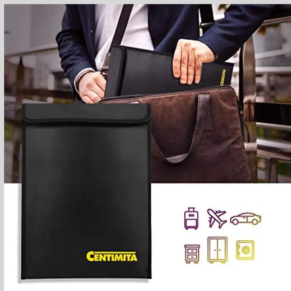 Centimita Fireproof Document Bag Waterproof Safe Folder 15"x11" | Fire & Water Resistant Storage - view 4