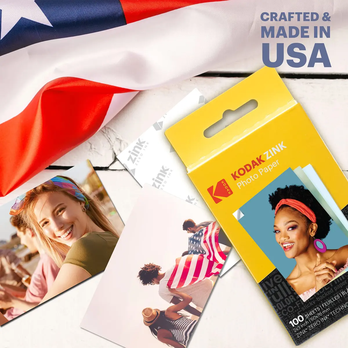 KODAK 2x3 Premium Sticky-Backed ZINK Photo Paper 100 Sheets | Fade-Resistant & Water-Resistant - view 5