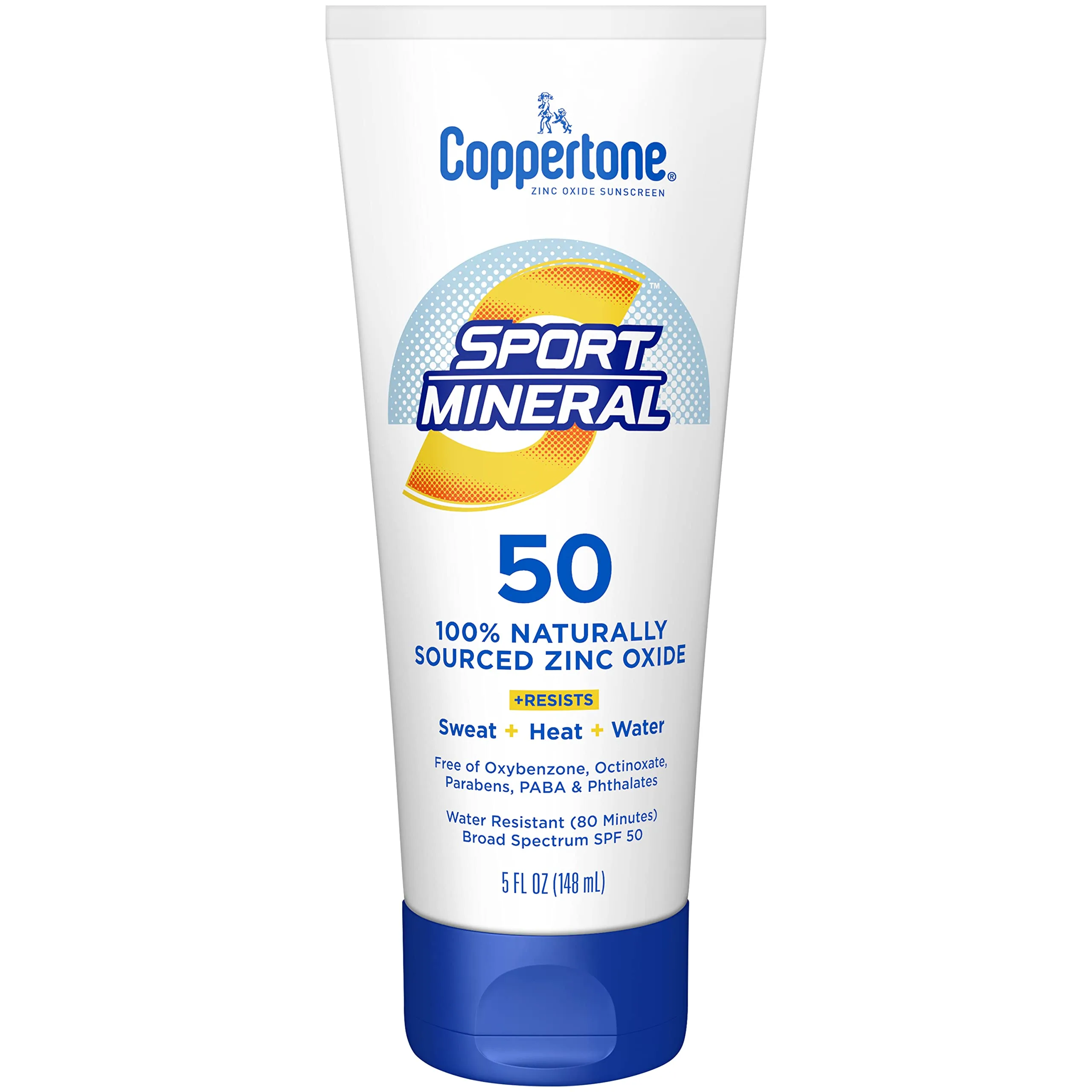 Coppertone Sport Mineral Sunscreen Lotion SPF 50, 5 Fl Oz | Mineral Sun Protection for Active Lifestyles - main product image