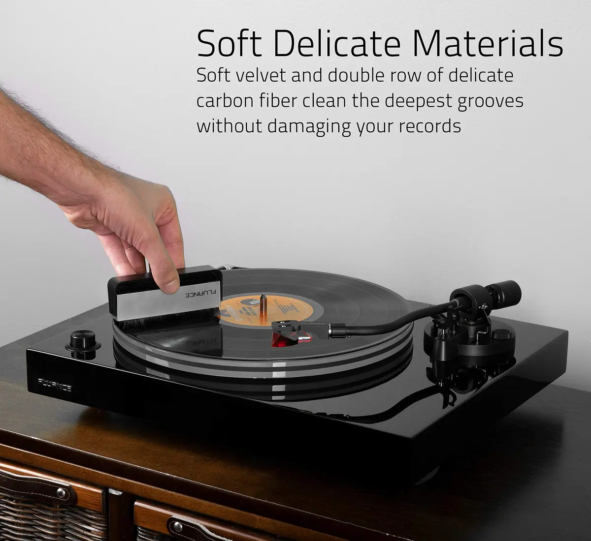 Fluance Vinyl Record Accessory Kit with Record & Stylus Anti-Static Brushes and 760g Record Weight | Complete Turntable Care - view 7