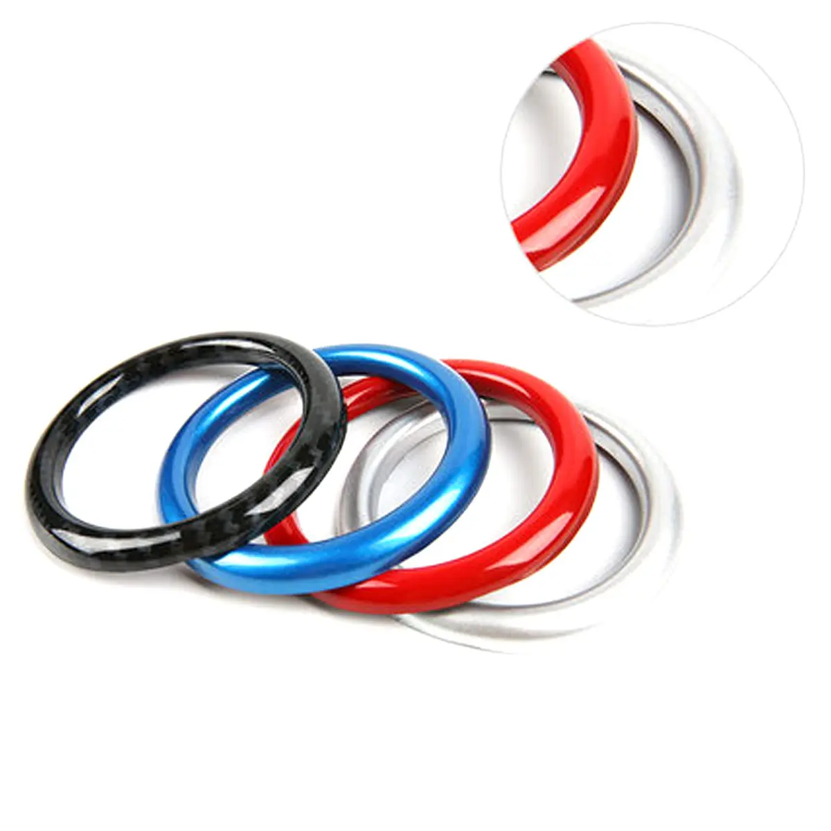 Asrnten Aluminum Ring Emblem Sticker for Porsche 911 718 Cayenne Macan Panamera, Red | Stylish Car Interior Accessory - view 5