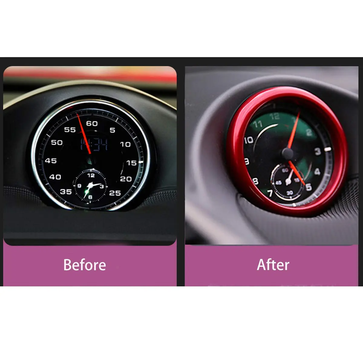 Asrnten Aluminum Ring Emblem Sticker for Porsche 911 718 Cayenne Macan Panamera, Red | Stylish Car Interior Accessory - view 6