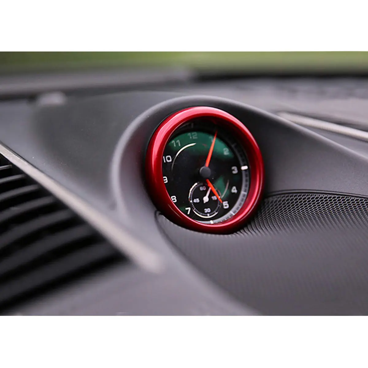 Asrnten Aluminum Ring Emblem Sticker for Porsche 911 718 Cayenne Macan Panamera, Red | Stylish Car Interior Accessory - view 2
