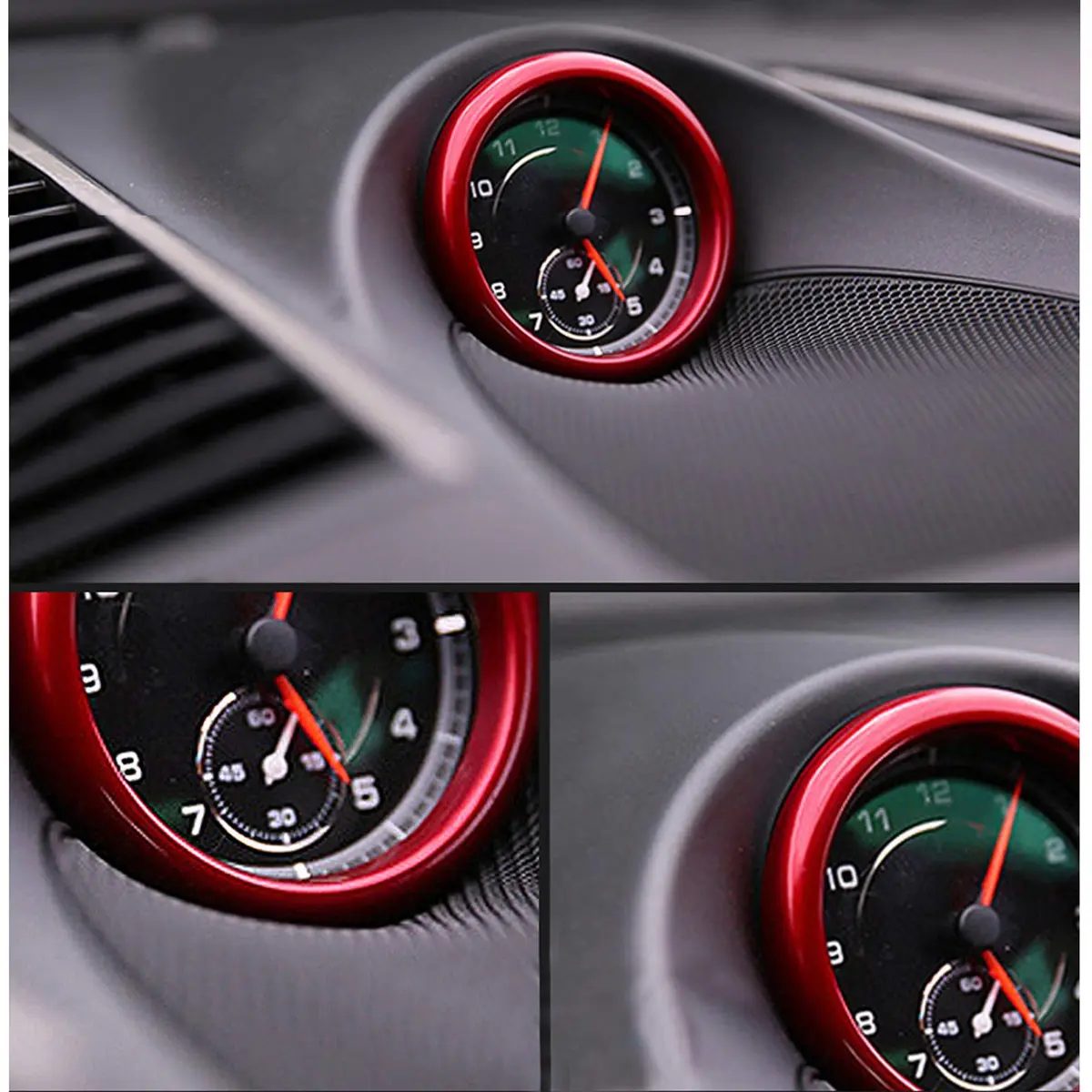Asrnten Aluminum Ring Emblem Sticker for Porsche 911 718 Cayenne Macan Panamera, Red | Stylish Car Interior Accessory - view 3