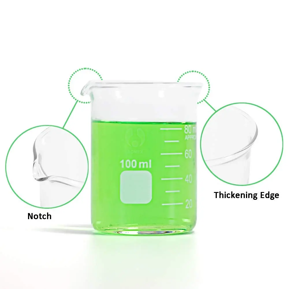 Ronyes Lifescience Borosilicate Glass Beaker Set 7 Pcs, 10-1000 mL | Heat & Chemical Resistant - view 4