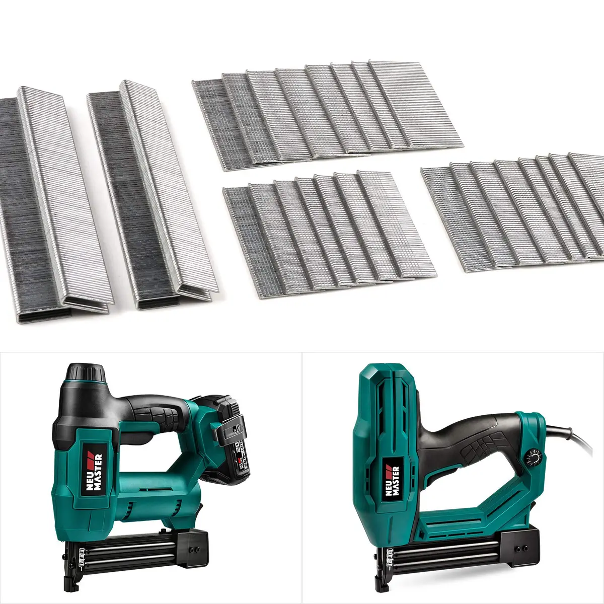 NEU MASTER Heavy Duty 1/4" Narrow Crown Staples and 18GA Brad Nails Combo Kit | 1600-Count - main product image
