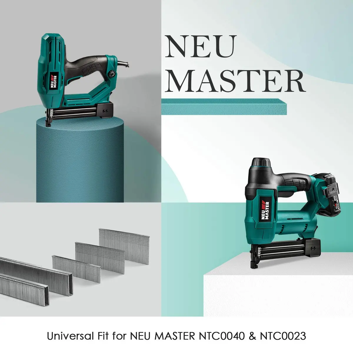 NEU MASTER Heavy Duty 1/4" Narrow Crown Staples and 18GA Brad Nails Combo Kit | 1600-Count - view 2